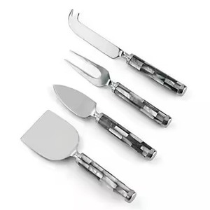 Ensemble de couteaux à fromage en acier inoxydable avec manches en acier inoxydable, 3 trancheurs à fromage, coupe-pizza, passe au lave-vaisselle, écologique - Product Image 5