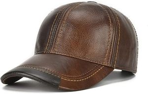Gorra de béisbol de piel de vaca auténtica para hombre ajustable de cuero personalizado de alta calidad al por mayor para otoño invierno deporte al aire libre sombrero - Product Image 6