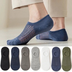 Calcetines de barco finos informales de moda de verano para hombre, diseño de malla Invisible fresco para pies poco profundos, calcetines casuales cómodos para hombre - Product Image 4