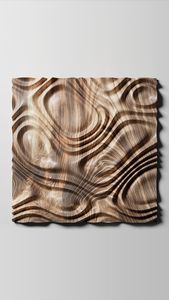 Abstract carved wooden wall panel geometric line design modern wood decor handmade wooden art wall sculpture wholesale price - Product Image 4
