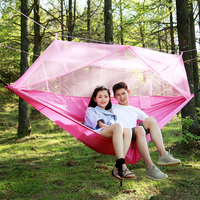 Hamac en nylon 210T respirant et léger avec moustiquaire intégrée pour l'extérieur, idéal pour le camping, les voyages et la randonnée