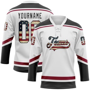 Custom lace neck hockey jersey wholesale breathable fabric lace neck ice hockey jersey factory direct bulk supply - Product Image 1