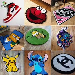 Tapis en laine à thème de personnage d'anime, tapis en laine fait main de qualité supérieure pour salle de jeux, chambre d'enfant et décoration adaptée aux animaux domestiques - Product Image 4