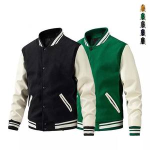 Veste Letterman avec logo personnalisé patchs meilleur matériel vestes universitaires veste de baseball universitaire en cuir à manches pour hommes - Product Image 3