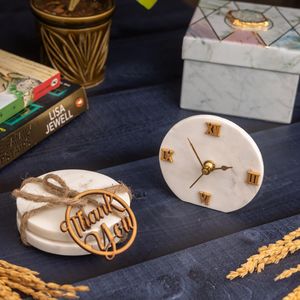 Dessous de verre ronds en pierre blanche de meilleure qualité pour la cuisine, la vaisselle, le thé et les boissons. - Product Image 2