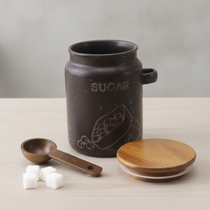 Premium Quality 3460989LB Nordic Design DURABLE PORCELAIN <b>CANISTER</b> WOOD LID &WOOD SPOON - Product Image 5