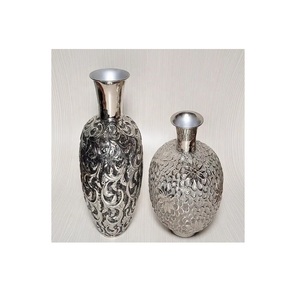 best quality Aluminum Flower <b>Vase</b> And Nickel Finished set of two High Quality Indian Made Metal Material Flower <b>Vases</b> - Product Image 3