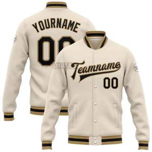 Vente en gros d'usine, veste de baseball à manches longues pour le collège OEM de haute qualité avec logo personnalisé et broderie design nom de l'équipe pour hommes - Product Image 5