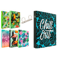 Carpeta de papelería de oficina de tamaño A4 con logotipo personalizado, 2 anillos en D, diseño de archivo en expansión, patrón Tropical para uso escolar, portafolio de tablero