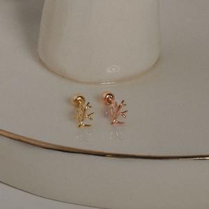 Orecchini Piercing da donna in oro 14k Fine orecchini Trendy linea ramo di un albero Piercing gioielli ogni giorno di base all'ingrosso da K-Jewelry - Product Image 3