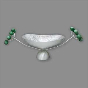 Bol de service de luxe avec fleur en résine pour la maison hôtel et restaurants bol de service aux noix au chocolat couleur argent forme ovale bol en laiton - Product Image 4