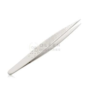 Pince à épiler pour cils en acier inoxydable certifiée CE, pointe volumisante, poignée confortable, usage professionnel, pointe droite et pointue, revêtement poudré - Product Image 4