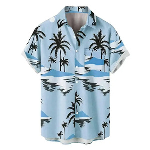 Camisa de manga corta con estampado de secado rápido informal de verano para hombre Servicio OEM transpirable y antiarrugas para adultos Ropa de playa - Product Image 3
