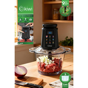 Procesador de Alimentos KC-8250 con Motor Potente de 500W, Recipiente de Vidrio de 3L, 9 Cuchillas de Titanio, Control Táctil, 220-240V 50/60Hz, Negro - Product Image 5