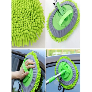 Cepillo para lavado de autos con mango telescópico de microfibra y paño de repuesto - Product Image 2