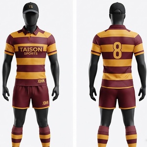 Uniforme de Rugby para Hombre, 180 GSM, Poliéster Transpirable de Alto Rendimiento, Jersey Negro Gris con Detalle de Panel Geométrico, Logotipo, Nombre y Número Personalizables - Product Image 1