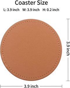 Prix de gros Sous-verres en cuir de forme ronde Sous-verre lavable multi-usage de haute qualité avec coutures pour la décoration d'hôtel - Product Image 2