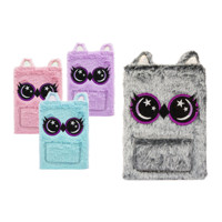 Hibou peluche A5 cahier 80 feuilles 80Gr/M2 points imprimés à feuilles mobiles reliure thermique tissu papier couverture pour l'école bureau