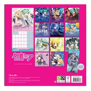 Calendrier Perpétuel 2025 Hatsune Miku pour Mur et Table, Utilisation au Bureau avec Horloge et Design Imprimé - Product Image 3