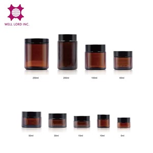 Premium 250ml <b>Amber</b> Cosmetic <b>Glass</b> <b>Bottle</b> with Screw Cap and Screen Printing Strong & Durable for Beauty Personal Care Products - Product Image 3