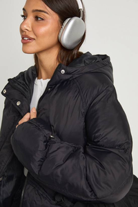 Chaqueta de Invierno Acolchada para Mujer, de Alta Calidad, con Logotipo Personalizado, Transpirable, de Punto, con Capucha, Talla Grande - Product Image 3