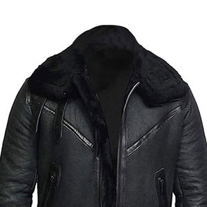 Veste d'hiver pour homme en cuir de mouton sherpa à capuche avec logo personnalisé sur le devant en toile de coton, coupe-vent et respirante - Product Image 3