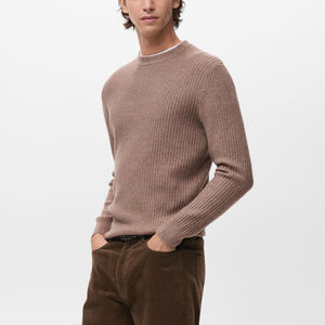 Pull pour homme en coton 100% respirant anti-boulochage à col rond uni, coupe décontractée, vente chaude, sur mesure, vêtements d'hiver - Product Image 6