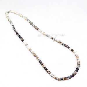 Belle Dendrite Opale Lisse Heishi Perles Collier 4-5mm Dendritique Opale Collier De Perles À La Main Collier Ras Du Cou Bijoux En Vrac - Product Image 3