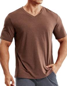 Camisetas Deportivas de Cuello en V para Hombre, Camisetas Deportivas de Manga Corta, Suaves, Informales, para Gimnasio, que Absorben la Humedad, de Fibra de Bambú, Tejidas - Product Image 2