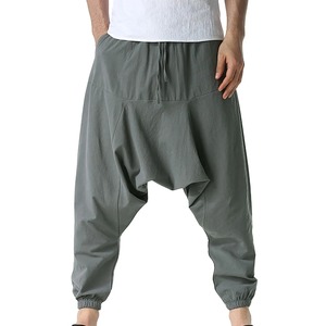 Pantalones Deportivos Casuales Blancos Holgados para Hombre, con Cordón, Estilo Informal para Otoño, Pantalones de Yoga Holgados, Pantalones Bombachos con Bolsillos, Estilo Frente Plano, Algodón OEM - Product Image 3
