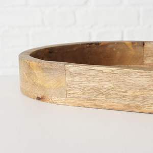Juego de 2 bandejas decorativas modernas estilo granja, rectangulares de madera con acabado liso, bordes redondeados, madera con vetas nodosas, diseño personalizado - Product Image 3