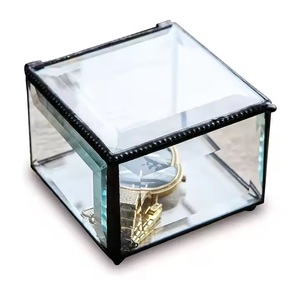 <b>Black</b> Color Brass & Glass Vintage Hand Crafted Custom Size Engraved Design Jewelry Storage <b>Box</b> Top Seller - Product Image 5