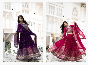Collection de lehenga choli en faux georgette de designer, catalogue complet disponible au prix de gros, collection premium de lehenga choli. - Product Image 3