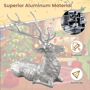 Escultura de Ciervo de Aluminio con Acabado Clásico Moderno, Estatuas de Animales para Decoración de Cumpleaños, Artesanía, Trabajo en Metal - Product Image 6