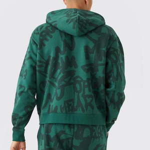 Servicio de OEM Oversize Boxy All Over Graffiti Impreso Zip Through Hoodie Sudaderas con capucha personalizadas Hombres Algodón Mezclado Último diseño Ropa de gimnasio - Product Image 6