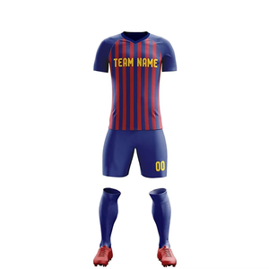 Vente flash : Ensemble de maillot de football d'été respirant, vêtements de football personnalisés, maillots de football avec impression de logo, style français, 100% polyester, séchage rapide - Product Image 1