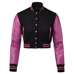 Vestes pour femmes de rue à forte demande du Pakistan Varsity Jacket avec tenue décontractée Crop Top Women Varsity Jacket - Product Image 1