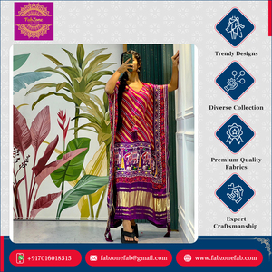 La mejor colección única de caftán de satén tradicional de calidad superior para mujeres 36 colores indios Festival Ocasiones especiales - Product Image 6