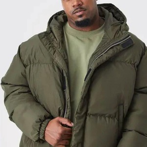 Longue veste matelassée d'hiver de haute qualité pour hommes vente en gros de toile et coque en nylon coupe-vent avec logo personnalisé - Product Image 3