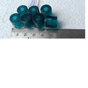 Cuentas de Vidrio Facetadas en Forma de Pez Hechas a Medida, 14 mm, Color Verde Azulado, para Revendedores y Tiendas de Cuentas para Nativos - Product Image 1