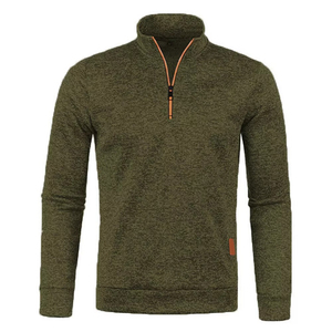 Alta calidad 360GSM algodón reciclado media cremallera sudadera para hombre de gran tamaño pulóver cuello alto 2025 OEM ODM logotipo personalizado ropa de calle - Product Image 2