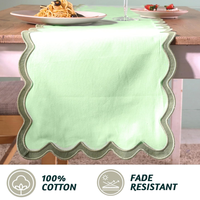 Chemin de table Jacquard 100% coton matelassé et imprimé Design festonné Table à manger élégante Chemin décoratif