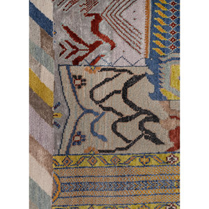 Alfombras Manchaha de Lana y Seda de Bambú, Tejidas a Mano, Color Marfil, 10 mm, Rectangulares, Diseño Abstracto, Técnica Artesanal para el Hogar y el Pasillo, Les-2807 - Product Image 3