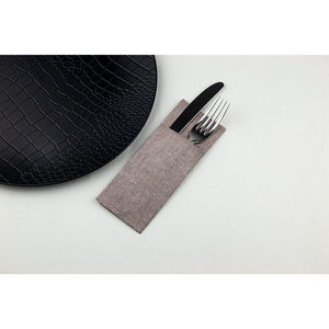 Servilletas de bolsillo mini tipo canguro con estampado de vaqueros, color marrón, 32x40cm, 1200 unidades, B2B - Product Image 1