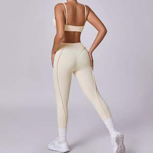 Haute qualité serré séchage rapide femmes Fitness sport soutien-gorge Leggings tenue d'entraînement en plein air deux pièces Yoga ensembles - Product Image 4