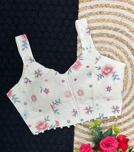 Blusa Étnica de Algodón Cambray Puro para Mujer, Estilo India y Pakistán, para Uso Diario/Fiestas, Lista para Usar - Product Image 3