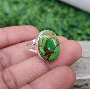 Joyería de piedras preciosas turquesas para mujer, anillo de estilo bohemio de plata, joyería de plata de ley 925, anillo hecho a mano de tendencia, Regalo para mamá - Product Image 5