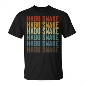 T-shirt Habu Snake retrò unisex per adulti, taglia media, nera, con grafica in stile vintage - Product Image 2