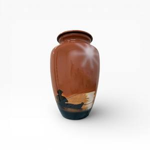 Urne funéraire violette lavande avec motif floral de rose argentée et finition brillante pour un souvenir affectueux - Product Image 6