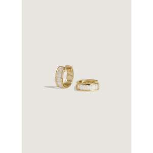 Boucles d'oreilles Bobbi Baguette Huggie en diamant, bijoux élégants de style Huggie en diamant - Product Image 2